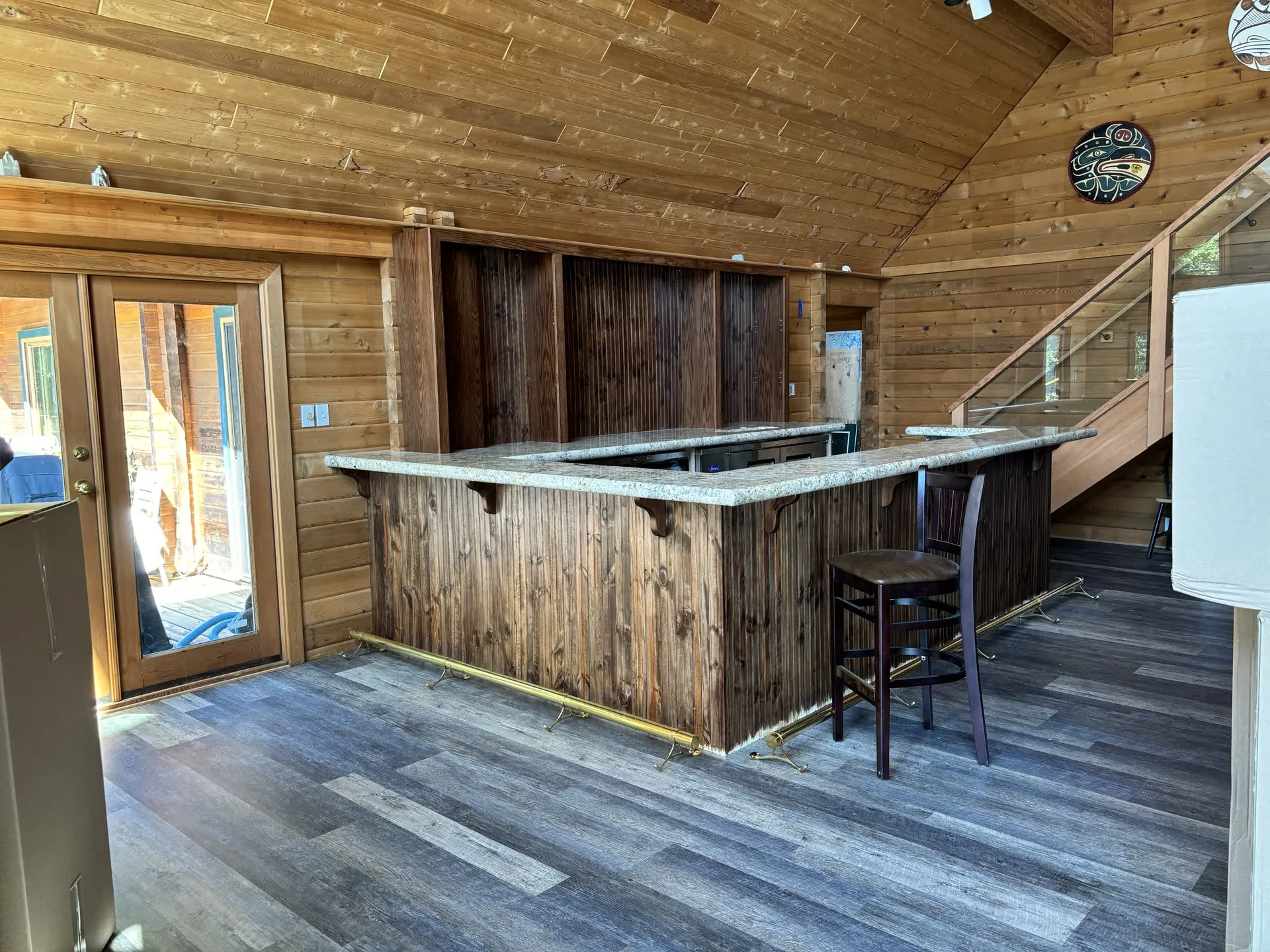 The bar inside the lodge